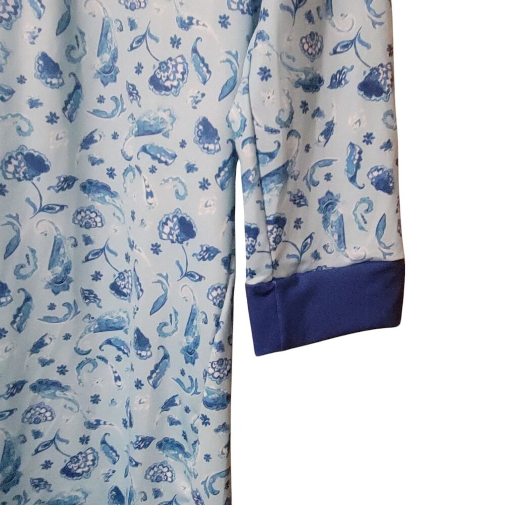 Cabana Life Blue Paisley Tunic Dress Womens Large 10/12 UPF50+ UV Protection - Picture 9 of 11